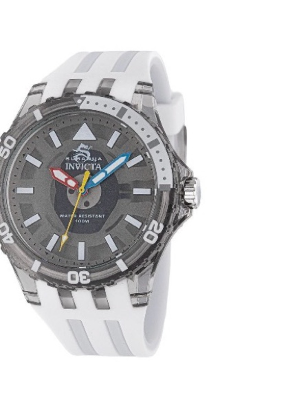 Invicta Men's White and Gray Dive Watch with Colorful Hands